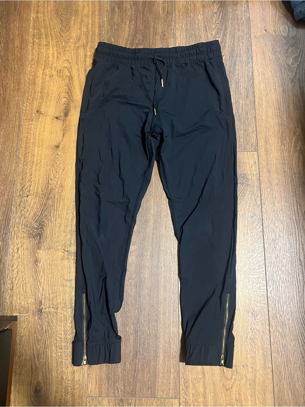 Women's Black Zip-Detail Jogger Pants